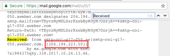 ip address in email header